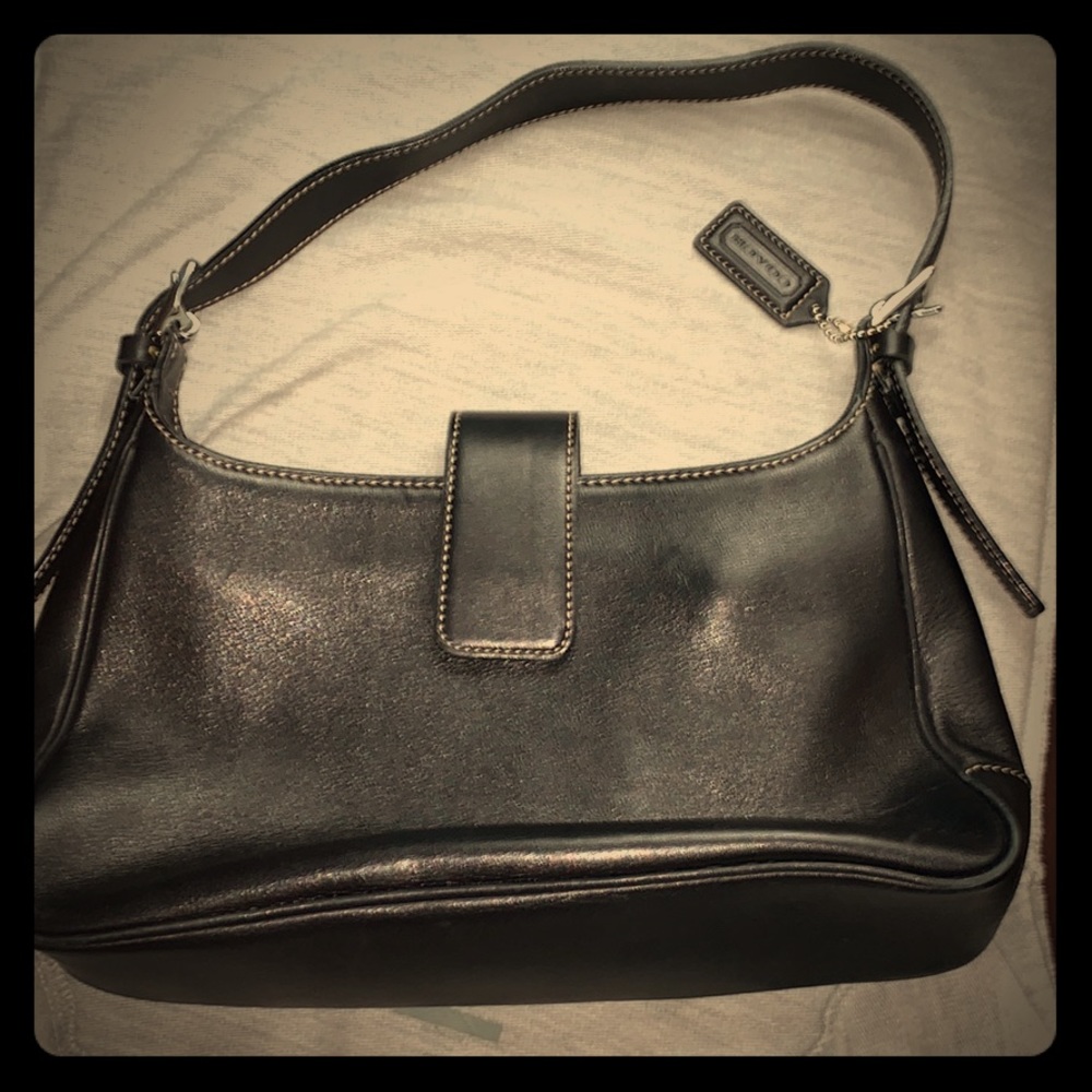 Authentic Black leather Coach purse